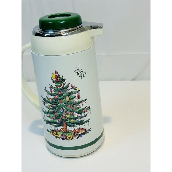 Spode Christmas Tree Santa Carafe Thermos Hot Coffee Tea Cocoa - Picture 2 of 11
